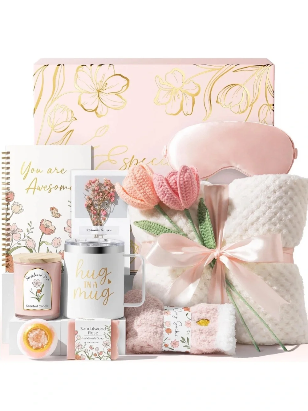 Cozy Spa Gift Set - Pink Relaxation Bundle